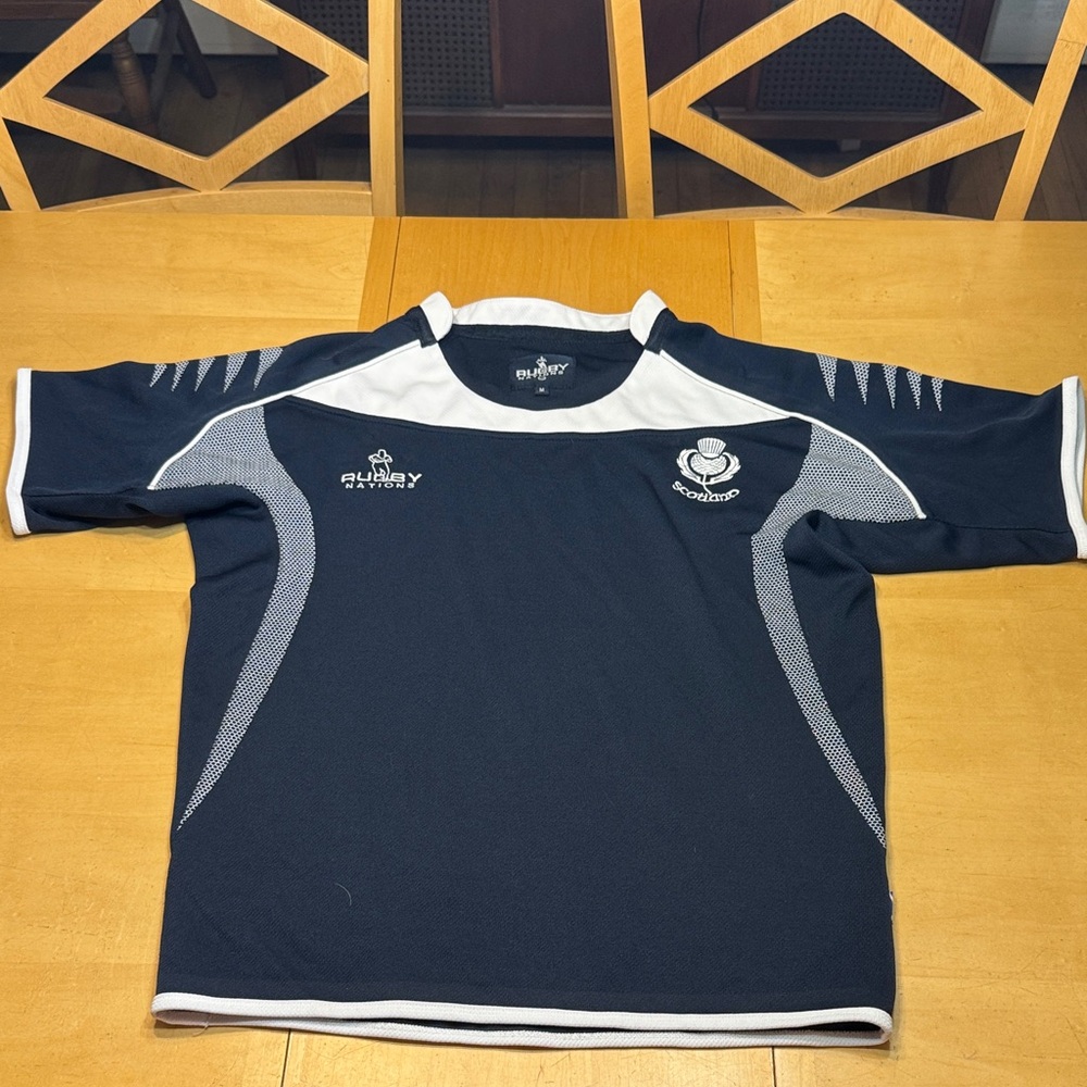 Rugby Nations Scotland Jersey Sz M Blue and White
